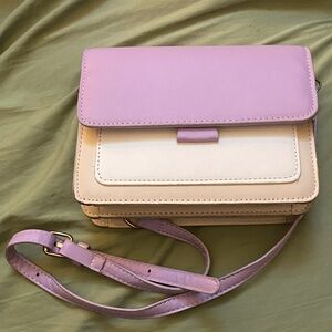 Lavender and Cream Women's Crossbody Bag